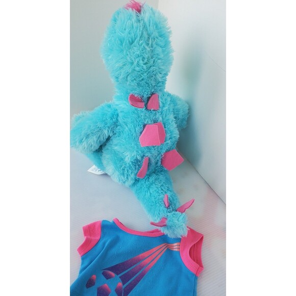 BAB Build a Bear Workshop Dinosaur TURQUOISE Pink Blue STEGOSAURUS 18” Plush Toy - Picture 12 of 12